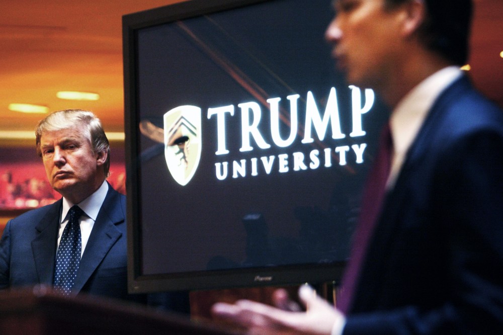 Donald Trump at a news conference in N.Y. where he announced the establishment of Trump University on May 23, 2005. (Photo by Bebeto Matthews/AP)