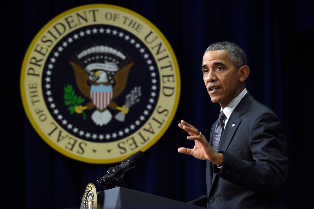 President Barack Obama speaks in Washington, Dec. 10, 2015. (Photo by Susan Walsh/AP)