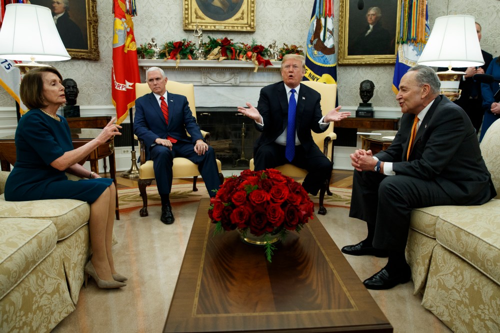 Donald Trump, Nancy Pelosi, Chuck Schumer, Mike Pence