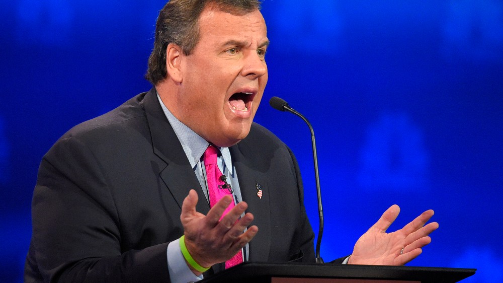 Chris Christie speaks during the CNBC Republican presidential debate at the University of Colorado, Oct. 28, 2015, in Boulder, Colo. (Photo by Mark J. Terrill/AP)