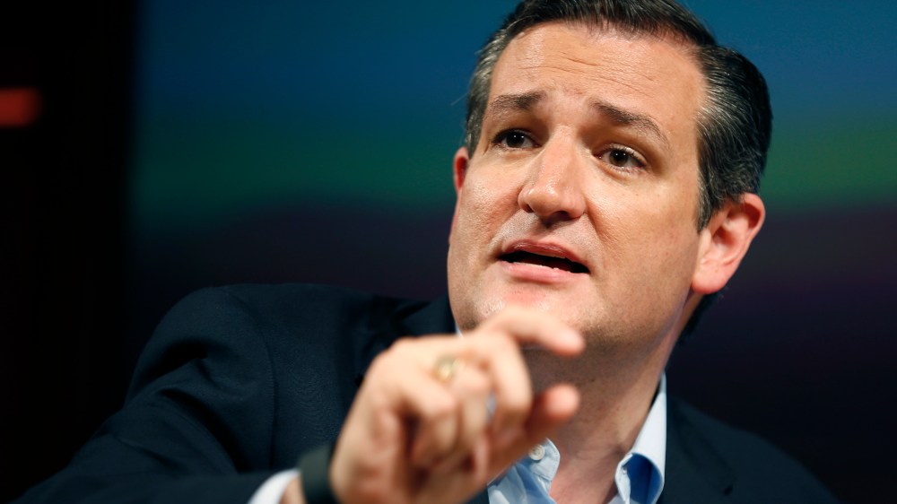 Republican presidential candidate Sen. Ted Cruz speaks at the Americans for Prosperity Road to Reform event on Aug. 14, 2015, in Las Vegas, Nev. (Photo by John Locher/AP)