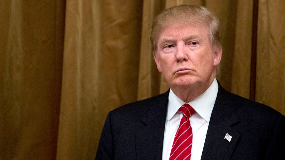 Republican presidential candidate Donald Trump waits to speak during a news conference, July 10, 2015, in Beverly Hills, Calif. (Photo by Jae C. Hong/AP)