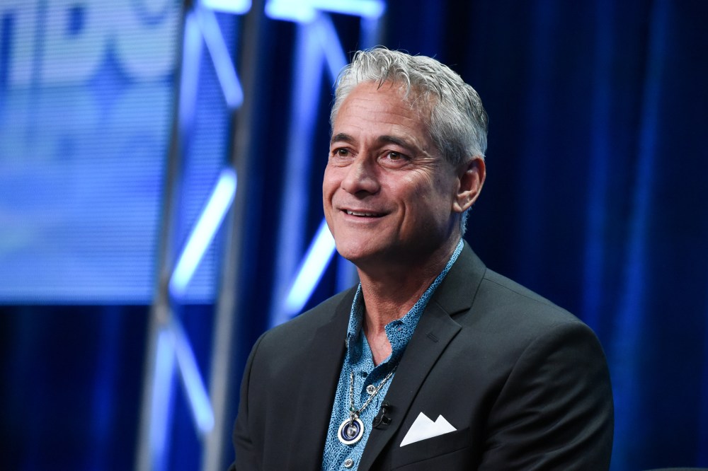Greg Louganis speaks onstage during a panel at the HBO 2015 Summer TCA Tour held at the Beverly Hilton Hotel on July 30, 2015, in Beverly Hills, Calif. (Photo by Richard Shotwell/Invision/AP)