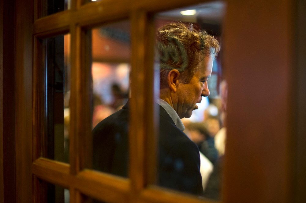 Republican presidential candidate, Sen. Rand Paul, R-Ky. talks during a campaign event, Jan. 8, 2016, in Ottumwa, Iowa. (Photo by Jae C. Hong/AP)
