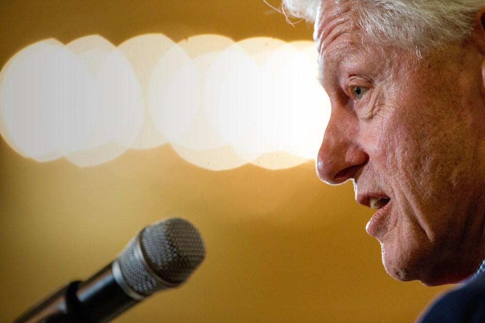 Former President Bill Clinton speaks during a campaign stop for his wife Democratic presidential candidate Hilary Clinton, Jan. 7, 2016, in Cedar Rapids, Iowa. (Photo by Andrew Harnik/AP)