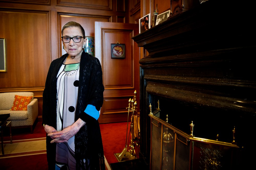 Associate Justice Ruth Bader Ginsburg in her Supreme Court chambers in Washington, on July 31, 2014.