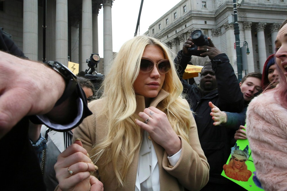 Pop star Kesha leaves Supreme court in New York, N.Y., on Feb. 19, 2016. (Photo by Mary Altaffer/AP)