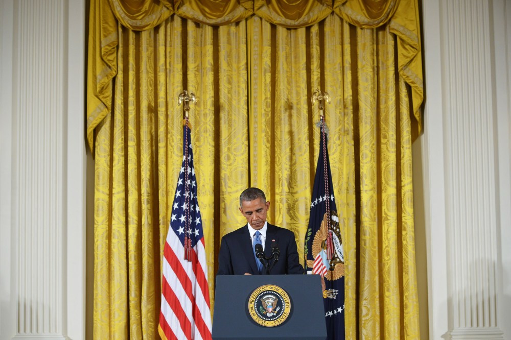 US President Barack Obama speaks during a press conference in the East Room of the White House on Nov. 5, 2014 in Washington, DC.