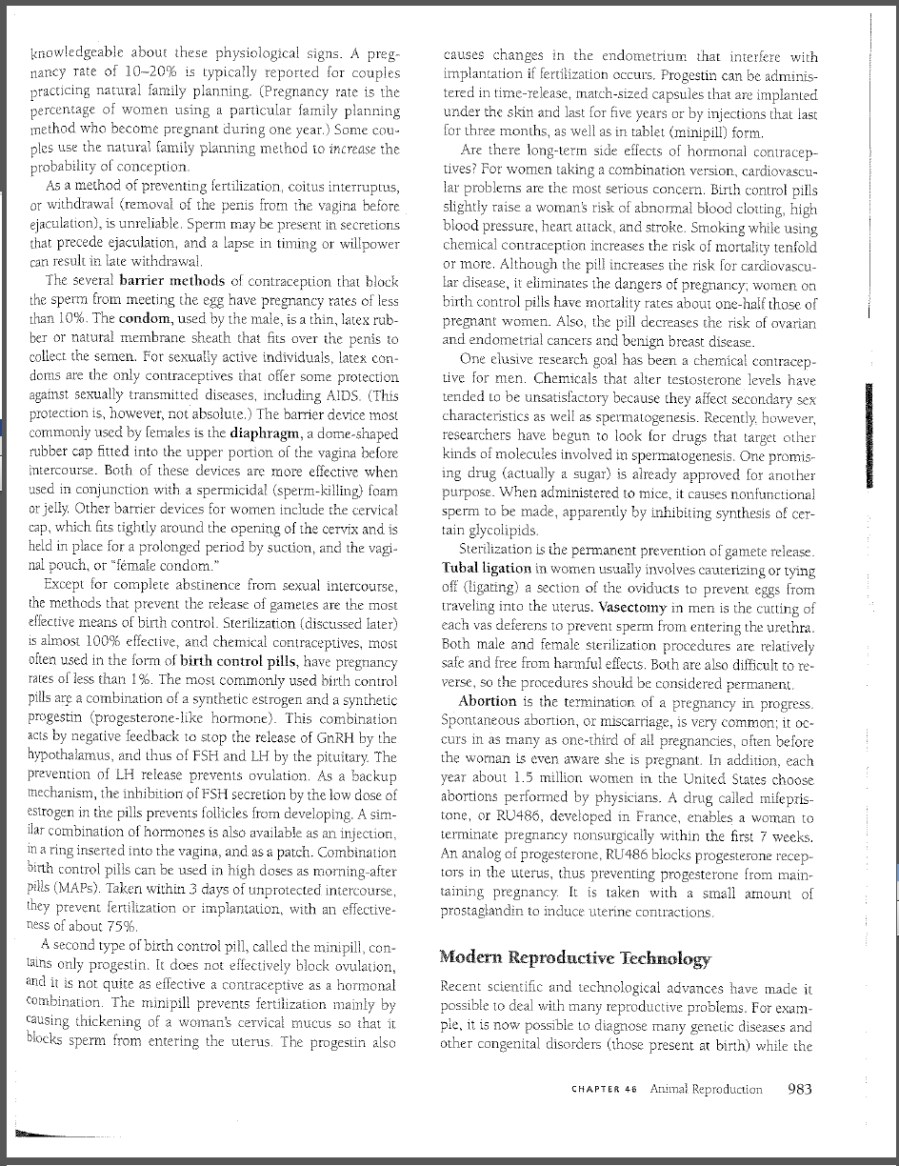 Campbell's AP Biology, 7th Edition, p. 983