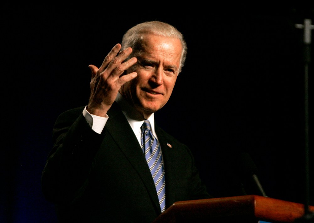 Vice President Joe Biden speaks during the South Carolina Democratic parties Jefferson Jackson Dinner Friday, May 3, 2013, in Columbia, SC. (AP Photo/Mary Ann Chastain)