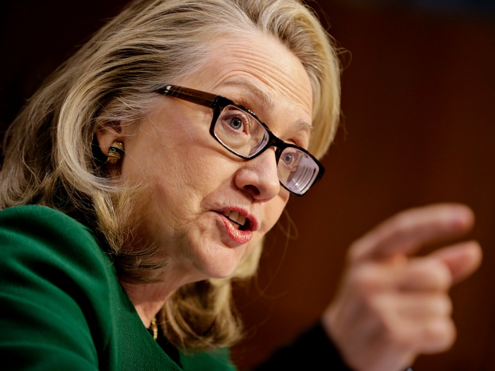 Secretary of State Hillary Clinton testified on Capitol Hill in January before the Senate Foreign Relations Committee hearing on the September attack on the U.S. diplomatic mission in Benghazi. (Photo by J. Scott Applewhite/AP Photo)