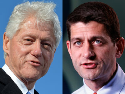 Former President Bill Clinton and Republican vice presidential candidate Paul Ryan (Jewel Samad/AP Photo; Mary Altaffer/ AP Photo/)