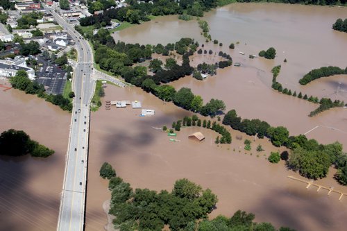 Flooded neighborhood in Schenectady County.