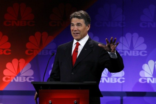 Rick Perry at the CNBC Republican primary debate last week.