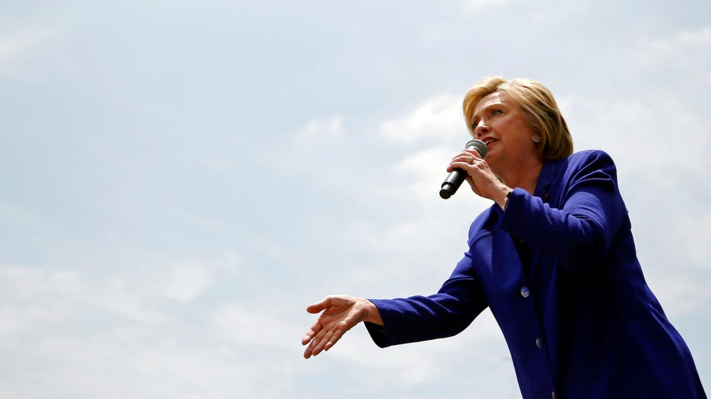 Democratic presidential candidate Hillary Clinton speaks at a rally, June 6, 2016, in Lynwood, Calif. (Photo by John Locher/AP)