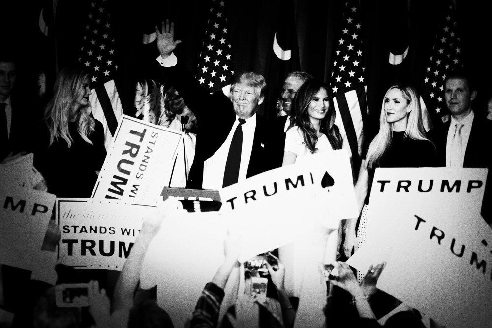 Republican presidential candidate Donald Trump celebrates his victory in the S.C. primary on Feb. 20, 2016. (Photo by Mark Peterson/Redux for MSNBC)