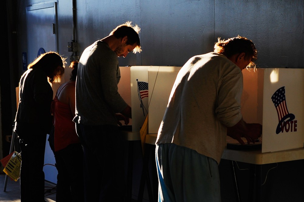 Voters cast their ballots for the midterm elections on Nov. 2, 2010 in Los Angeles, Calif. (Photo by Kevork Djansezian/Getty)