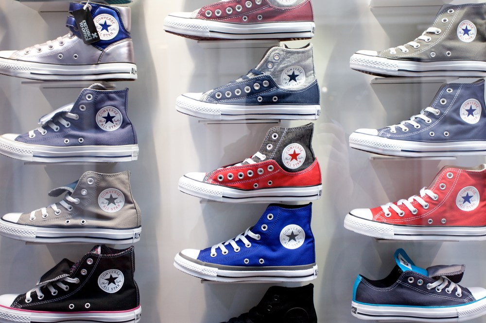 Converse boots in shop window on Carnaby Street, London. (Photo by PYMCA/UIG/Getty)