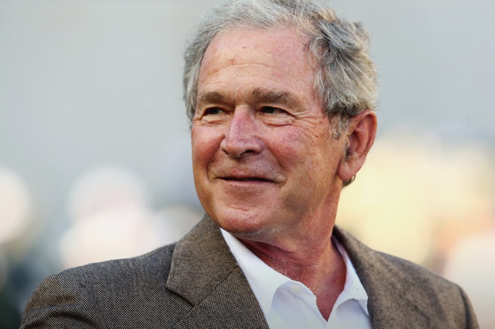Former U.S. President George W. Bush attends a game between the Southern Methodist Mustangs and the Baylor Bears at McLane Stadium on Aug. 31, 2014 in Waco, Texas. (Photo by Ronald Martinez/Getty)