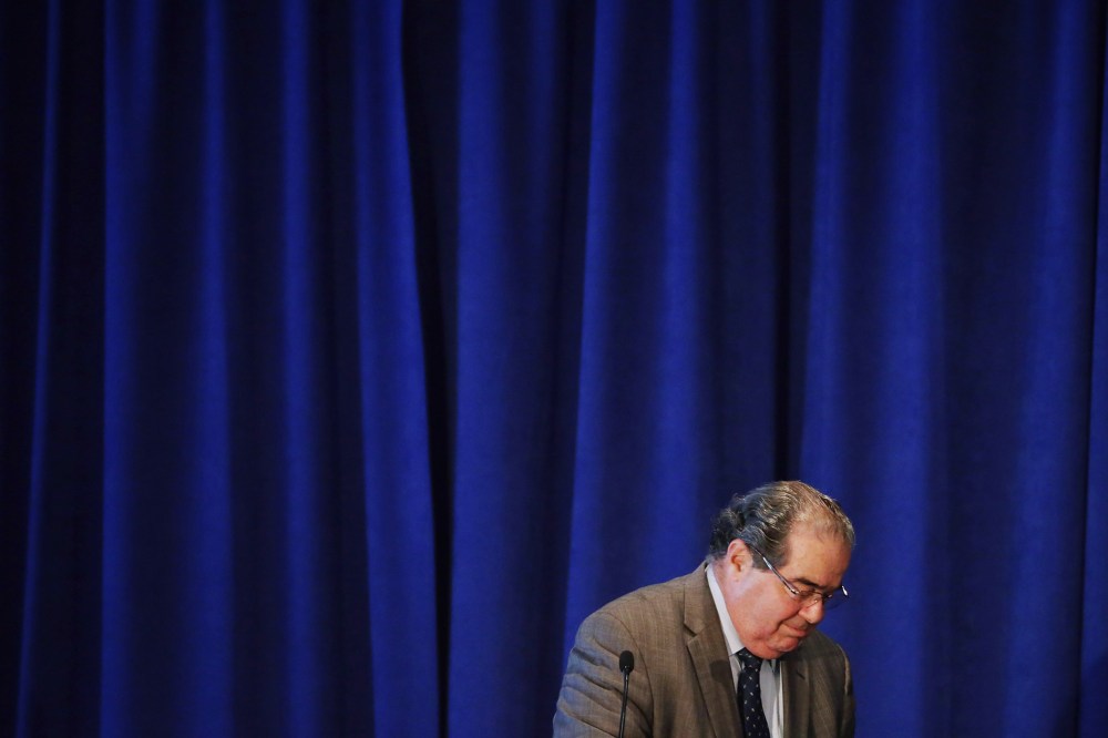 U.S. Supreme Court Associate Justice Antonin Scalia addresses the The Legal Services Corporation's 40th anniversary conference luncheon Sep. 15, 2014 in Washington, DC. (Photo by Chip Somodevilla/Getty)