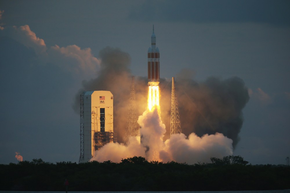 The United Launch Alliance Delta 4 rocket carrying NASA's first Orion deep space exploration craft takes off from its launchpad on Dec. 5, 2014 in Cape Canaveral, Fla. (Photo by Joe Raedle/Getty)