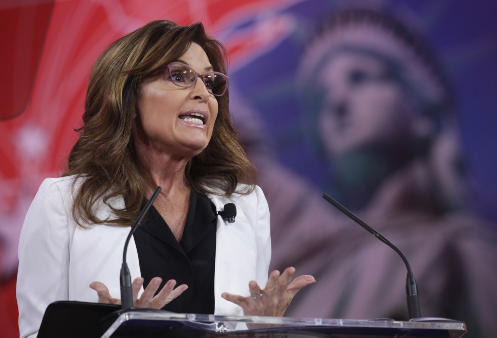 Former Alaska Governor Sarah Palin addresses the 42nd annual Conservative Political Action Conference (CPAC) Feb. 26, 2015 in National Harbor, Md. (Photo by Alex Wong/Getty)