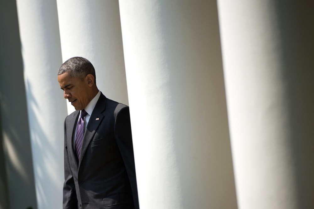 President Barack Obama arrives to speak in the Rose Garden of the White House in Washington, D.C. (Photo by Brendan Smialowski/AFP/Getty)