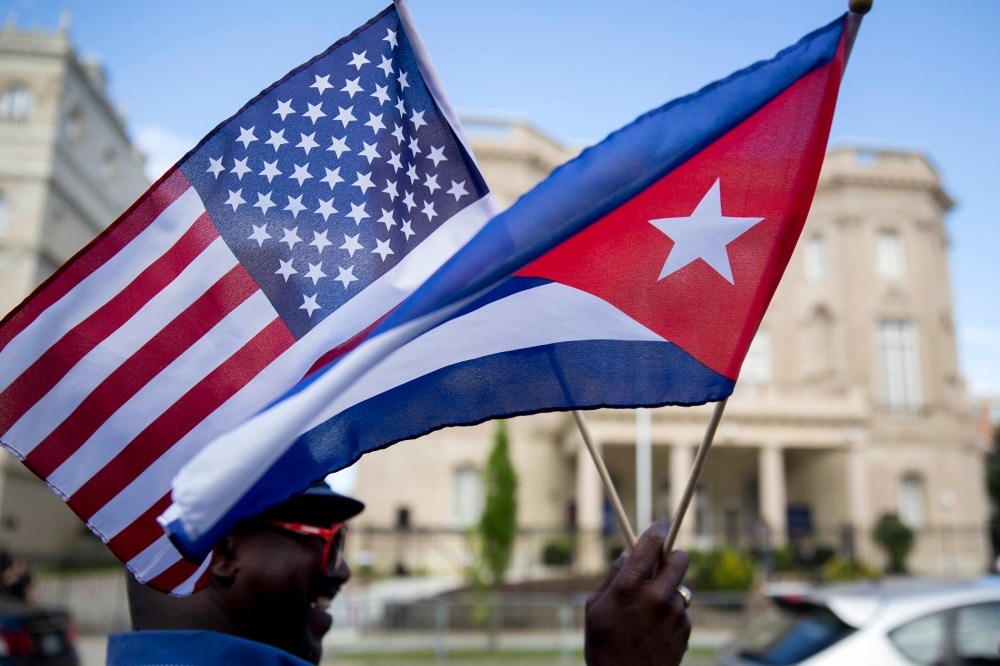 U.S. & Cuba Formally Restore Diplomatic Relations, Open Embassies (Photo by Andrew Harrer/Bloomberg/Getty).