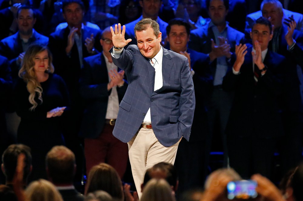 Senator Ted Cruz (R-TX) walks onto the stage to participate in the North Texas Presidential Forum at Prestonwood Baptist Church Oct. 18, 2015 in Plano, Texas. (Photo by Stewart F. House/Getty)