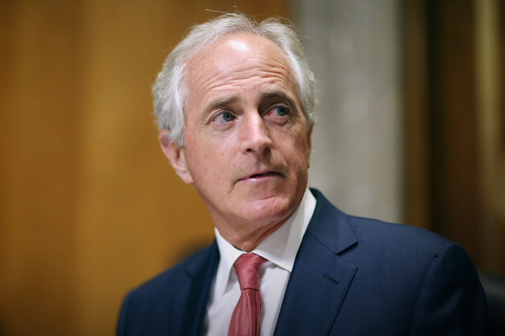 Senate Foreign Relations Committee Chairman Bob Corker (R-TN) delivers opening remarks at the start of a hearing in the Dirksen Senate Office building on Capitol Hill, Oct. 20, 2015 in Washington, DC. (Photo by Chip Somodevilla/Getty)