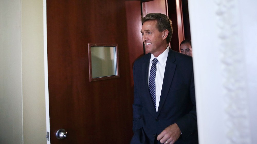 U.S. Sen. Jeff Flake (R-AZ) arrives at a news conference Nov. 4, 2015 on Capitol Hill in Washington, DC. (Photo by Alex Wong/Getty)