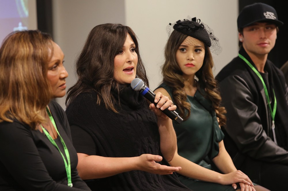 From left, Marie Da Silva, Ricki Lake, Megan Nicole and Wesley Stromberg speak onstage at the launch of #TREATMENTFORALL at the Facebook Office on Nov. 30, 2015 in New York City. (Photo by Neilson Barnard/Getty)