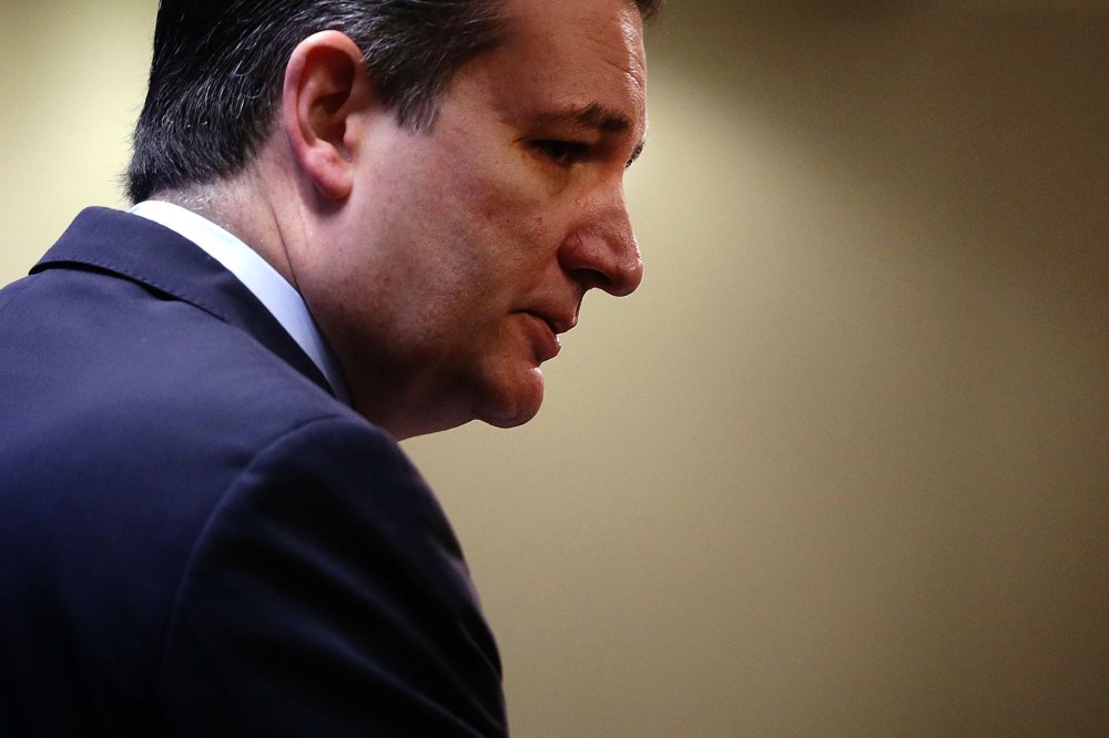 Republican presidential candidate Sen. Ted Cruz (R-TX) speaks at the Heritage Foundation Dec. 10, 2015 in Washington, DC. (Photo by Alex Wong/Getty)