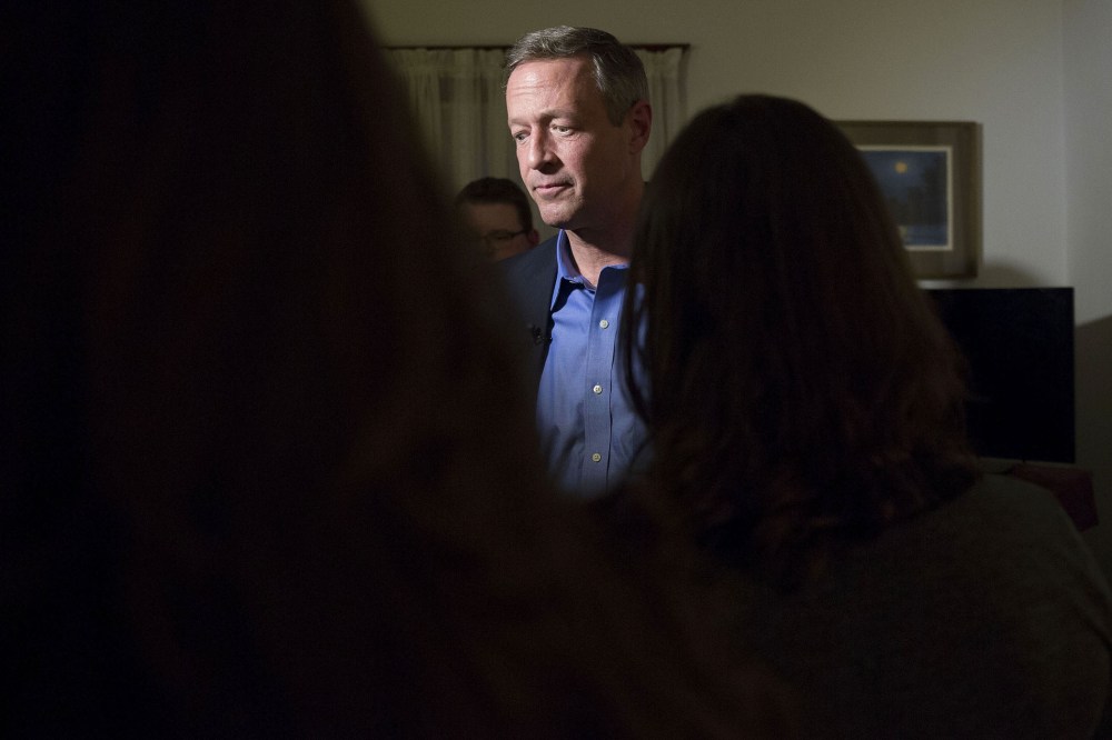 Martin O'Malley, former governor of Maryland and 2016 Democratic presidential candidate, speaks to the media during a campaign event at a private residence in Boone, Ia., Jan. 30, 2016. (Photo by Daniel Acker/Bloomberg/Getty)