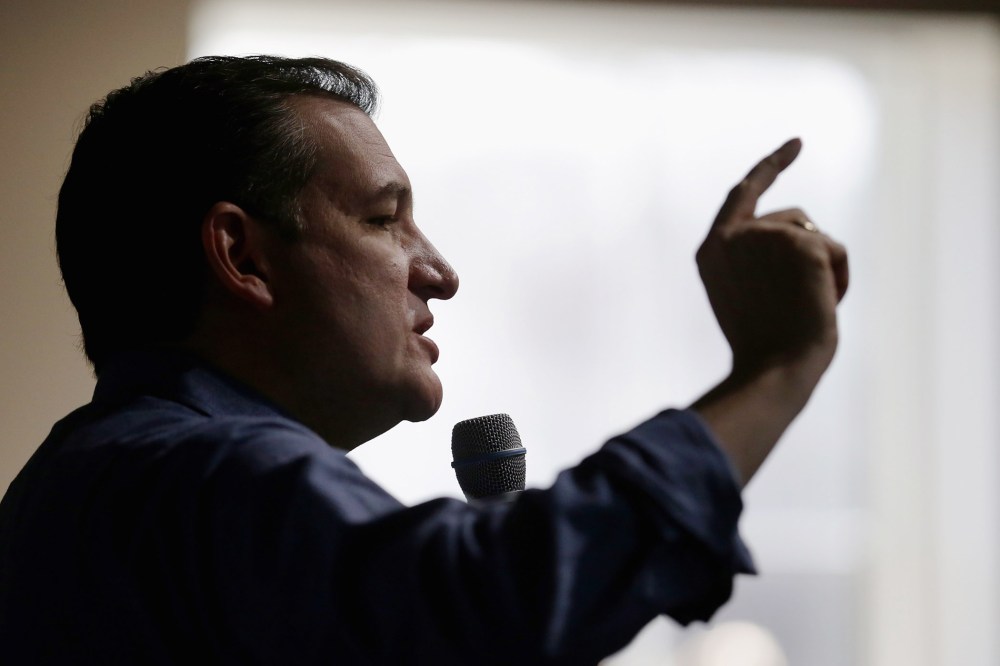 Republican presidential candidate Sen. Ted Cruz (R-TX) answers questions during a campaign town hall meeting at the Crossing Life Church Feb. 2, 2016 in Windham, N.H. (Photo by Chip Somodevilla/Getty)