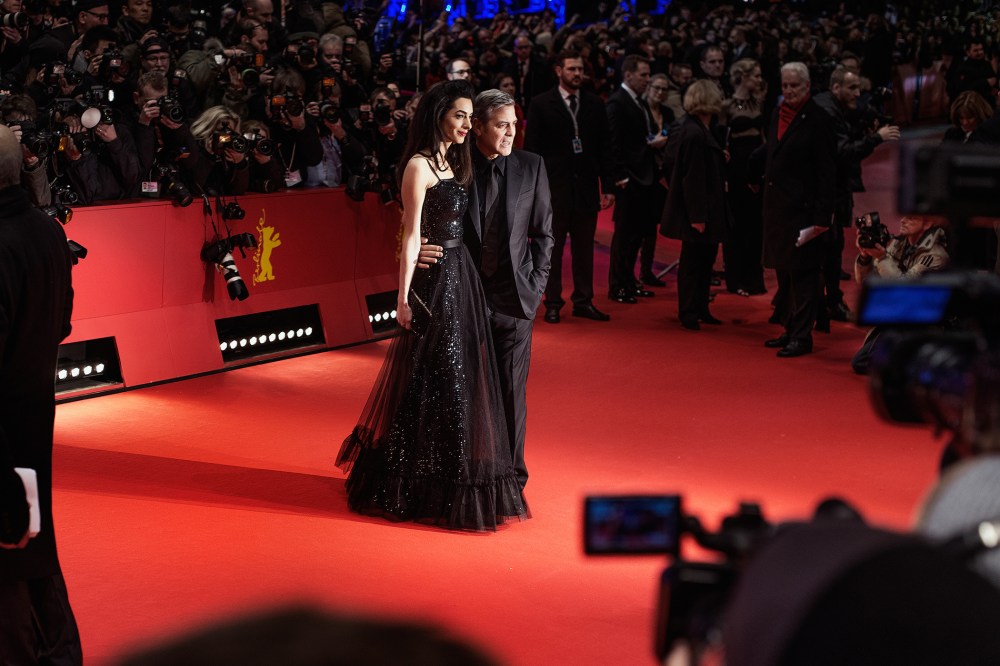 Amal Clooney and George Clooney attend the 'Hail, Caesar!' premiere during the 66th Berlinale International Film Festival at Berlinale Palace on Feb. 11, 2016 in Berlin, Germany. (Photo by Vincent Desailly/Getty)