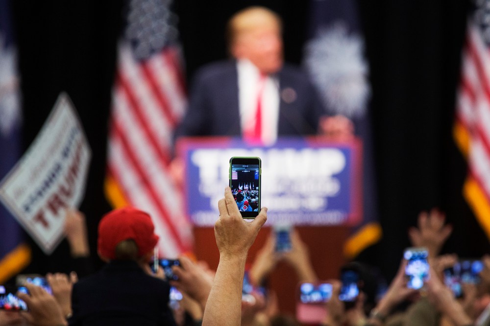 Republican presidential candidate Donald Trump speaks at a rally Feb. 19, 2016 in Myrtle Beach, S.C. (Photo by Aaron P. Bernstein/Getty)
