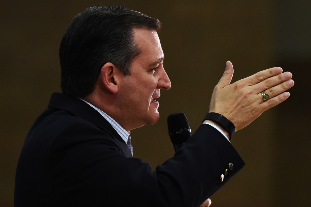Republican presidential candidate Sen. Ted Cruz (R-TX) speaks at a rally at the Durango Hills Community Center on Feb. 22, 2016 in Las Vegas, Nev. (Photo by Ethan Miller/Getty)