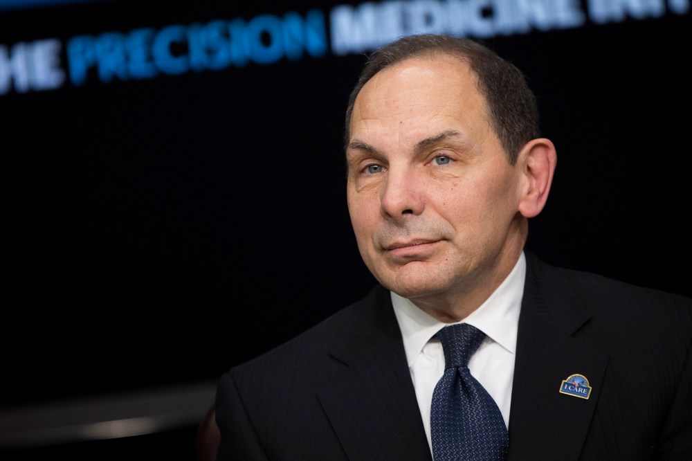 U.S. Secretary of Veterans Affairs Robert A. McDonald listens during the White House Precision Medicine Initiative Summit on Feb. 25, 2016 in Washington, DC. (Photo by Drew Angerer/Getty)