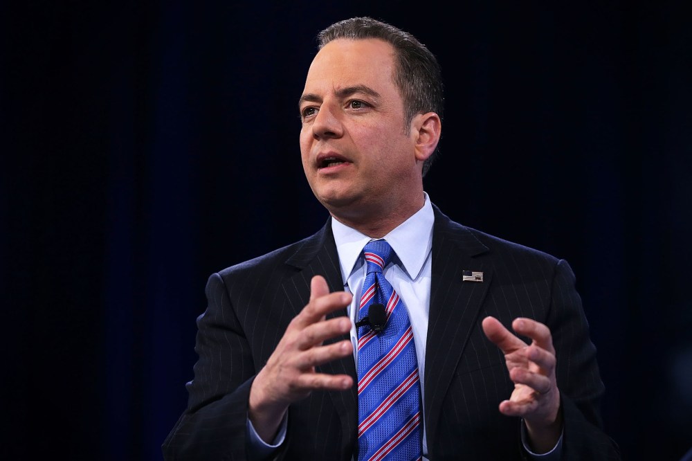 Chairman of the Republican National Committee Reince Priebus participates in a discussion during CPAC 2016 March 4, 2016 in National Harbor, Md. (Photo by Alex Wong/Getty)
