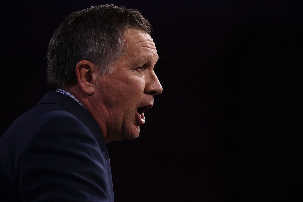 Republican presidential candidate Gov. John Kasich of Ohio speaks during CPAC 2016 March 4, 2016 in National Harbor, Md. (Photo by Alex Wong/Getty)