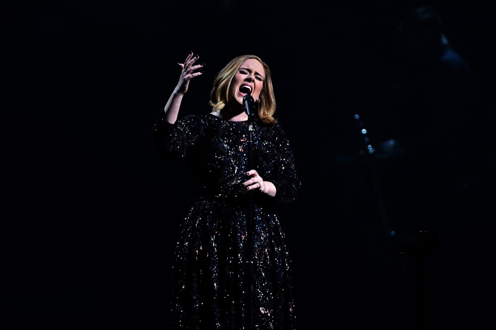 Adele performs on stage at the at 3Arena Dublin on March 4, 2016 in Dublin, Ireland. (Photo by Gareth Cattermole/Getty)