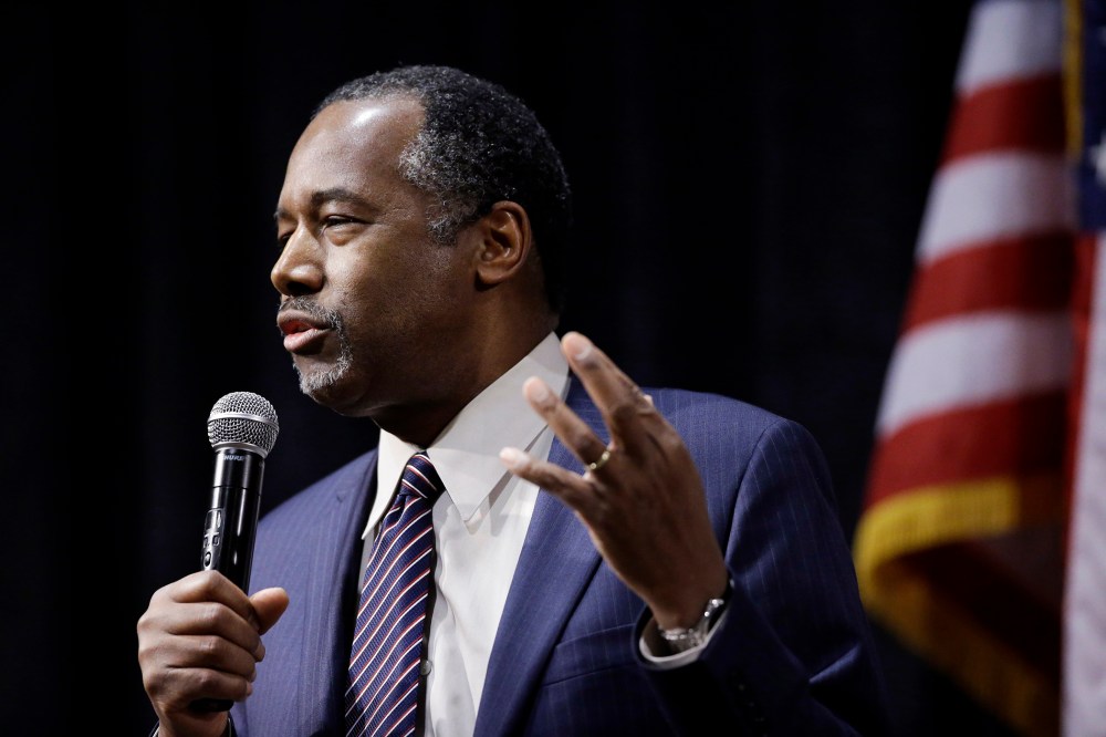 Republican presidential candidate Ben Carson speaks during a town hall meeting, Feb. 21, 2016, in Reno, Nev. (Photo by Marcio Jose Sanchez/AP)