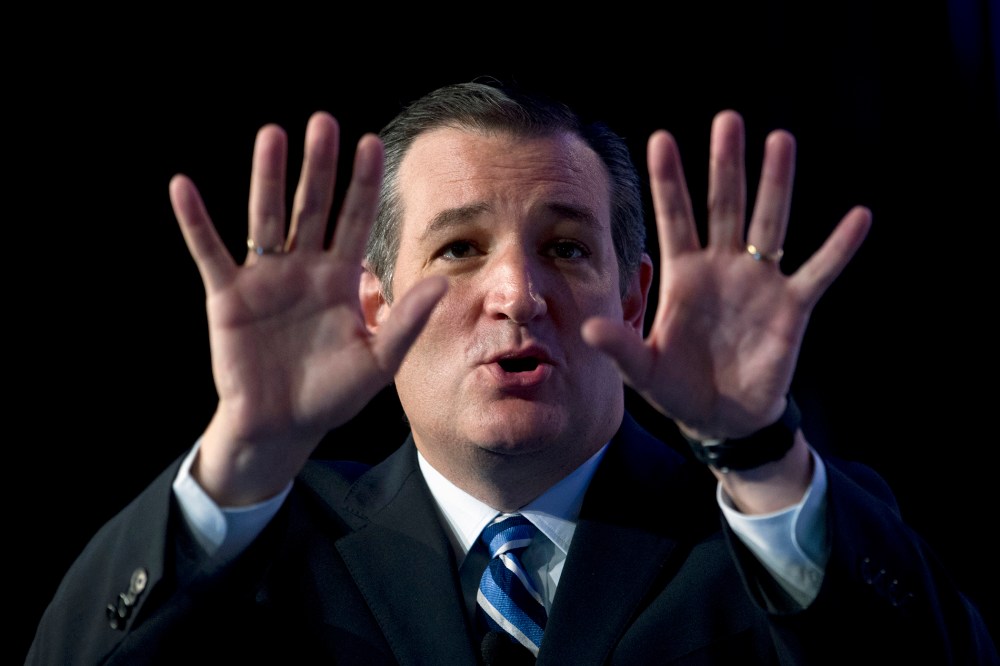 Republican presidential candidate Sen. Ted Cruz, R-Texas speaks during the Values Voter Summit, held by the Family Research Council Action, Sept. 25, 2015, in Washington, D.C. (Photo by Jose Luis Magana/AP)