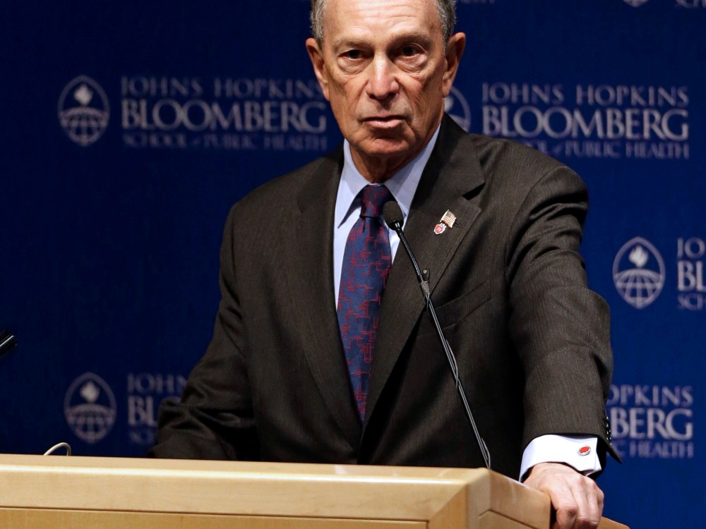 New York City Mayor Michael Bloomberg speaks at a gun violence summit at Johns Hopkins Bloomberg School of Public Health in Baltimore, Monday, Jan. 14, 2013. (Photo by Patrick Semansky/AP Photo)