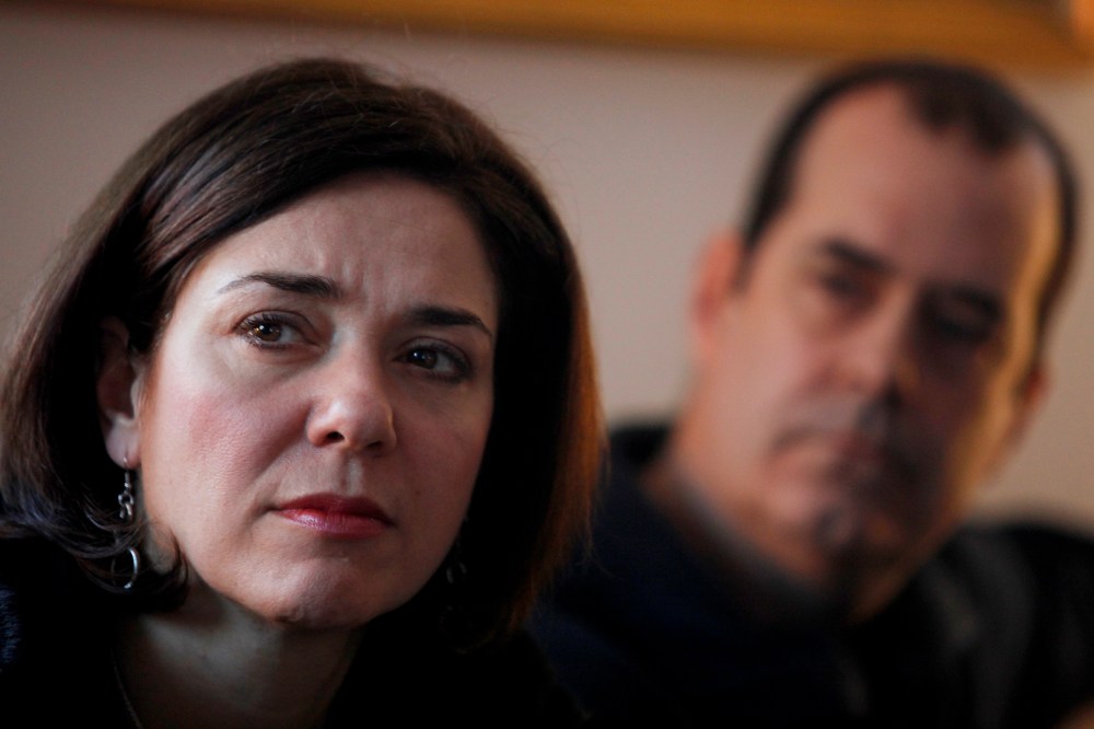 Francine Wheeler and her husband, David, whose son Ben was killed in the shooting at Sandy Hook Elementary School, at their home in Newtown, Conn., March 4, 2013.