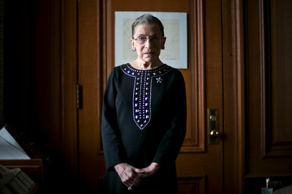 Justice Ruth Bader Ginsburg in her chambers in Washington.