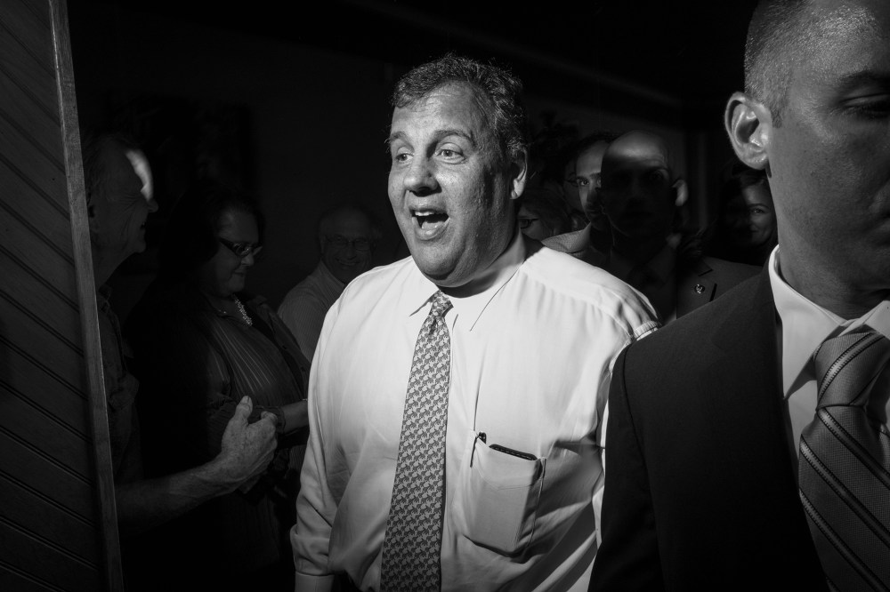 Republican supporters as well as local and national media fill a cafe in Marion, Iowa as governor Chris Christie meets voters. (Photo by Danny Wilcox Frazier/Redux)