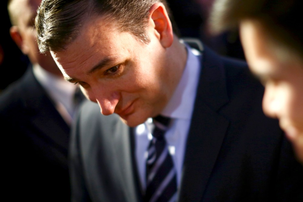 Sen. Ted Cruz (R-Texas) after his speech at Liberty University in Lynchburg, Va., on March 23, 2015.