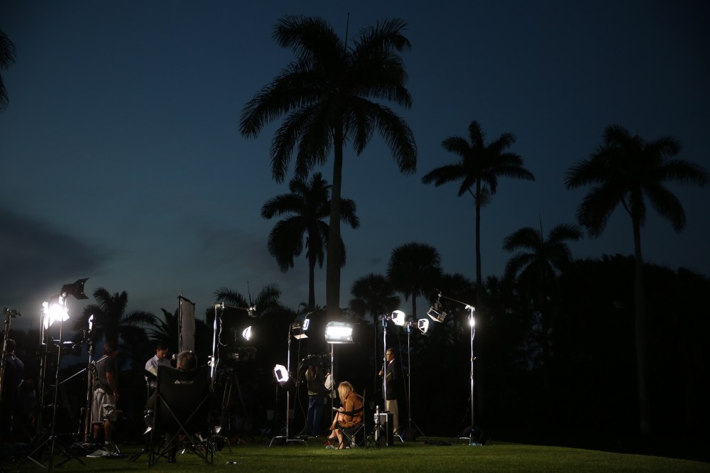 A media area at Mar-a-Lago, Donald Trump's resort in Palm Beach, Fla., on Super Tuesday.